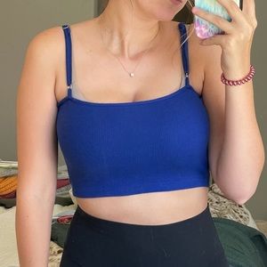 Dark Blue Cropped Tank Top